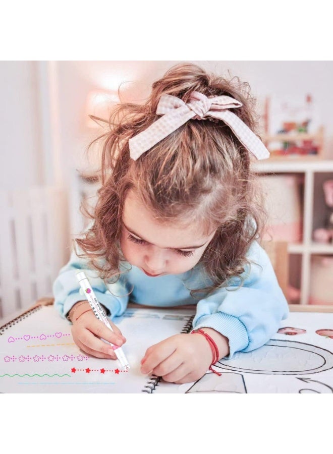 Decorative Curve Roller Highlighter Pens Set of 6 | Fluorescent Pattern Marking Pens with Rotating Wheel Tips | Creative Journaling and Bullet Journal Highlighters for Study Notes, Planners, Drawing and Craft Projects | Non Toxic Quick Dry Ink Stationery Gift Set - Image 2